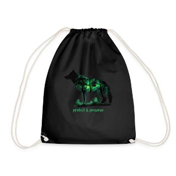 Loups Silhouette Conservation de la nature Bien-être animal Loup - Sac de sport léger - noir - Devant