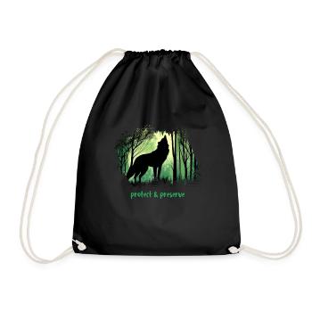 Loups Silhouette Conservation de la nature Bien-être animal Loup - Sac de sport léger - noir - Devant