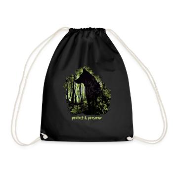 Loups Silhouette Conservation de la nature Bien-être animal Loup - Sac de sport léger - noir - Devant