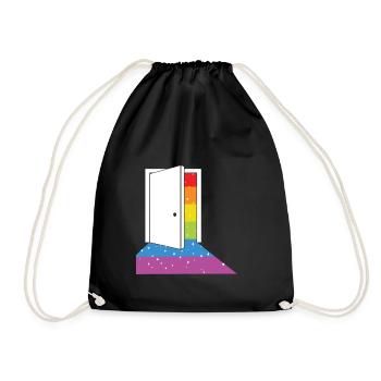 LGBT Rainbow Color Pride Monat - Turnbeutel - Schwarz - Vorne