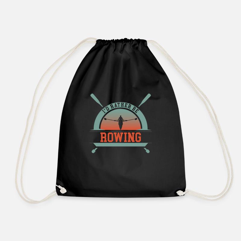 Rather Be Rowing - Turnbeutel - Schwarz