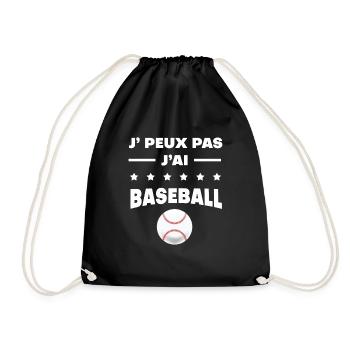 Je peux pas j'ai baseball balle - Sac de sport léger - noir - Devant