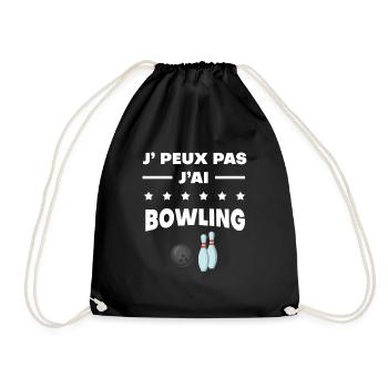 Je peux pas j'ai bowling quilles - Sac de sport léger - noir - Devant