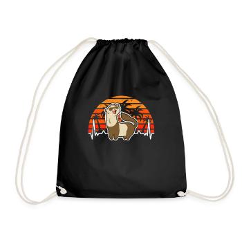 Ferret Heartbeat Retro Ferret Cadeau - Sac de sport léger - noir - Devant
