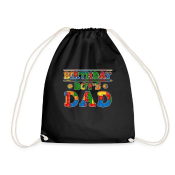 Le père d’un garçon d’anniversaire construit des blocs de construction - Sac de sport léger - noir - Devant