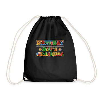 Birthday Kids Grandma Building Blocks - Drawstring Bag - black - Front