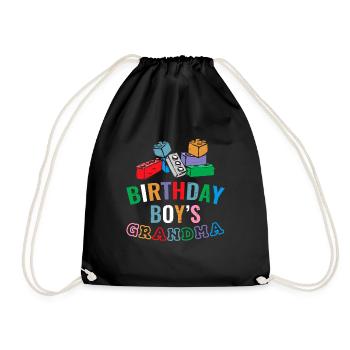 Birthday Kids Grandma Building Blocks - Drawstring Bag - black - Front