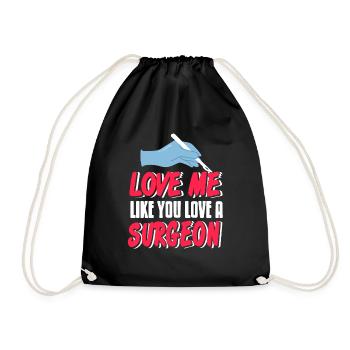 Aimez-moi comme vous aimez un chirurgien Rétro Drôle - Sac de sport léger - noir - Devant