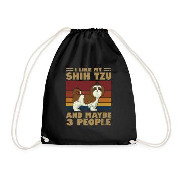 Shih Tzu - Turnbeutel - Schwarz - Vorne