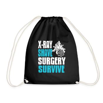 X-Ray Shave Surgery Survive Retro Funny Surgeon - Turnbeutel - Schwarz - Vorne