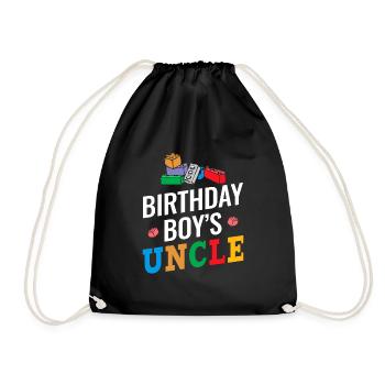 Uncle of the birthday boy Bauklötze - Drawstring Bag - black - Front