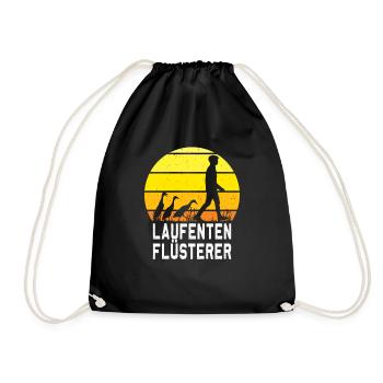 Laufenten Flüsterer indische Laufente - Turnbeutel - Schwarz - Vorne