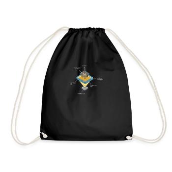 3D Printing Printing CAD PLA Filament 3D Printing - Drawstring Bag - black - Front