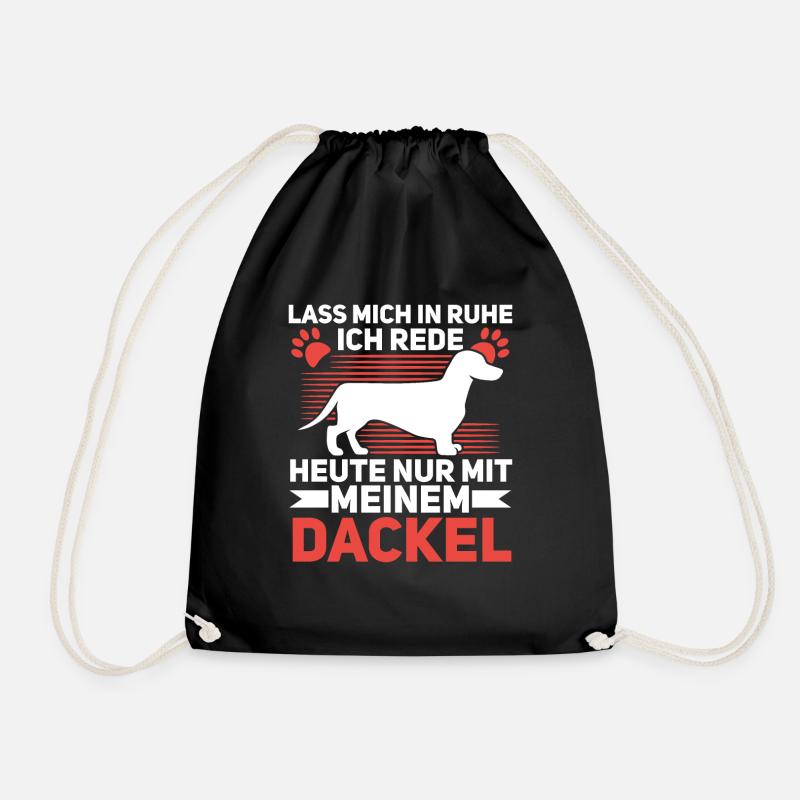 Ich Rede Heute Nur Mit Meinem Dackel - Turnbeutel - Schwarz