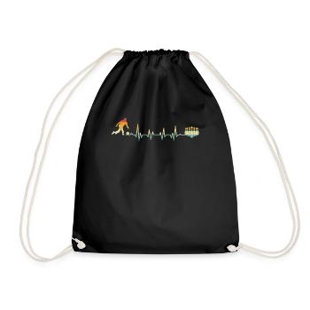 Bowling heartbeat - Drawstring Bag - black - Front