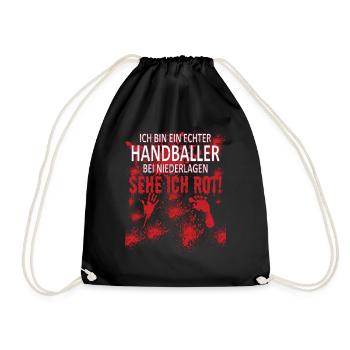 Handball Zubehör handballer Motiv - Turnbeutel - Schwarz - Vorne