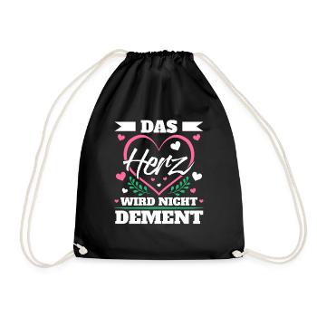 Das Herz Wird Nicht Dement Altenpflegerin - Turnbeutel - Schwarz - Vorne