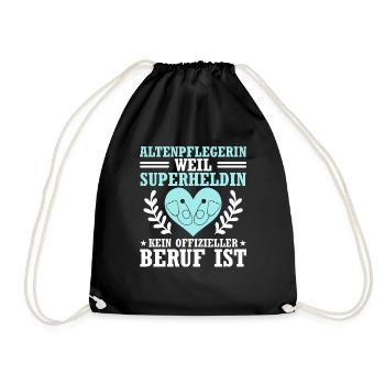 Altenpflegerin Weil Superheldin Kein Beruf Ist - Turnbeutel - Schwarz - Vorne