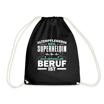 Altenpflegerin Weil Superheldin Kein Beruf Ist - Turnbeutel - Schwarz - Vorne