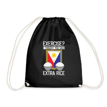 Humorous Filipinos Eating Enthusiasts - Drawstring Bag - black - Front