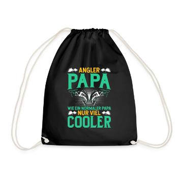 Angler Papa Wie Ein Normaler Papa - Turnbeutel - Schwarz - Vorne