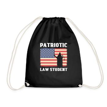 Patriotischer Jurastudent. Anwaltsprüfung. Lawyer - Turnbeutel - Schwarz - Vorne