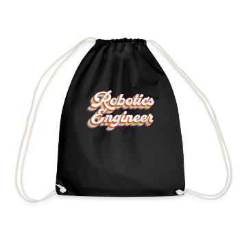 Robot Robotics Engineer Retro - Drawstring Bag - black - Front