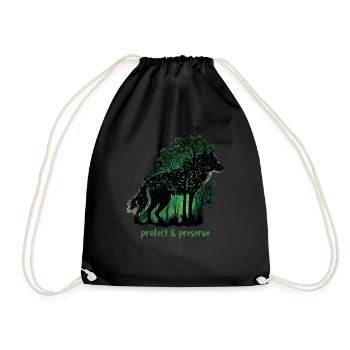 Loups Silhouette Conservation de la nature Bien-être animal Loup - Sac de sport léger - noir - Devant