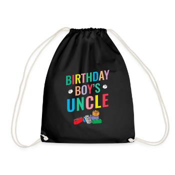 Uncle of the birthday boy Bauklötze - Drawstring Bag - black - Front