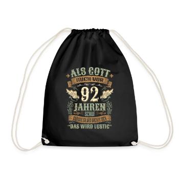 92 Geburtstag Geschenk Jahre Geburtstagsgeschenk - Turnbeutel - Schwarz - Vorne