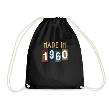 Geburtsdatum des Geburtstagsgeschenks 1960 - Turnbeutel - Schwarz - Vorne