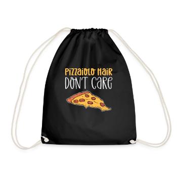 Pizzaiolo hair - does not care about it. Pizza - Drawstring Bag - black - Front