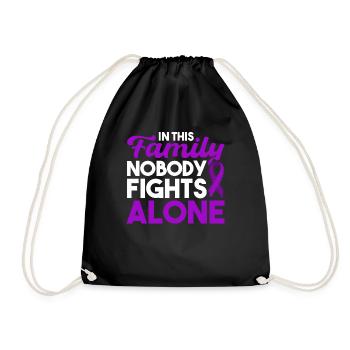 No one fights this family alone. - Drawstring Bag - black - Front