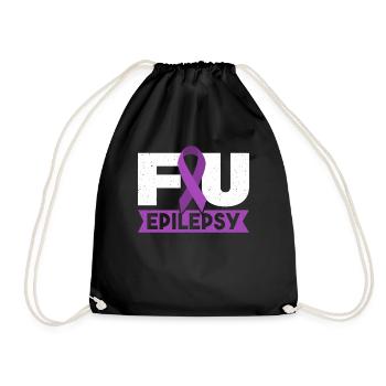 Épilepsie FU. Conscience de l’épilepsie du ruban violet - Sac de sport léger - noir - Devant