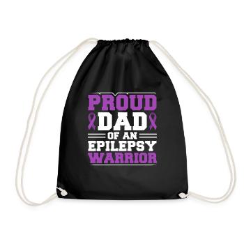 Proud father of an epilepsy warrior. - Drawstring Bag - black - Front