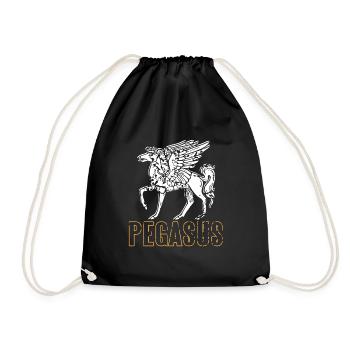 Pegasus Retro Vintage Mythological Creature - Drawstring Bag - black - Front