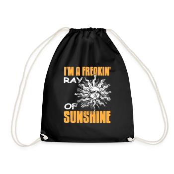 I'm A Freakin' Ray Of Sunshine Retro Funny Sun God - Drawstring Bag - black - Front