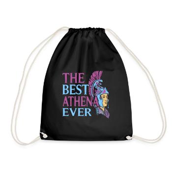 The Best Athena Ever Retro Funny Greek Mythology - Drawstring Bag - black - Front