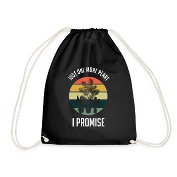 Retro One More Plant Farmer Garden Hobby Gardener - Drawstring Bag - black - Front