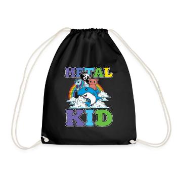 Licorne Requin Panda Chat Amour Musique Rock Métal Enfant - Sac de sport léger - noir - Devant