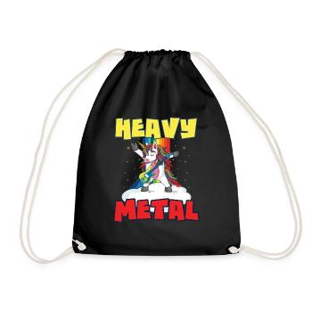Rock Sign Guitare Licorne Arc-en-ciel Musique pour enfants - Sac de sport léger - noir - Devant