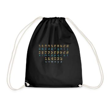 Learn Letters Braille Language Braille Alphabet - Drawstring Bag - black - Front