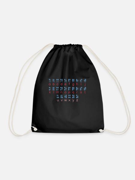 Learn Braille Language Braille Alphabet - Drawstring Bag - black