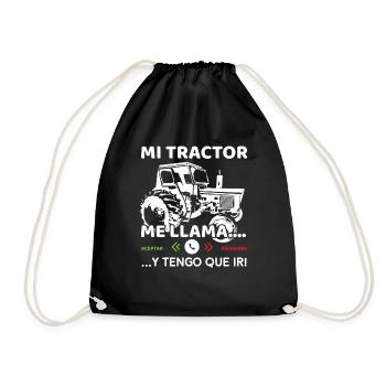 My Tractor Calls Me I Must Go Driver Farmer - Drawstring Bag - black - Front