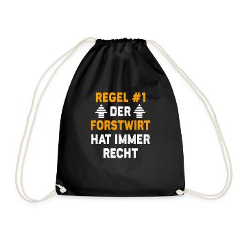 Forstwirt Geschenk Geburtstag Spruch - Turnbeutel - Schwarz - Vorne