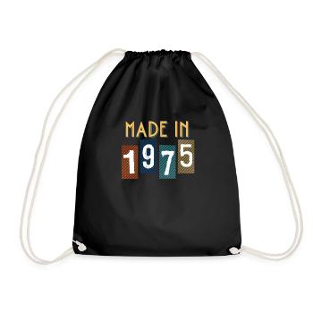 1975 Gift For Birthday Year of Birth - Drawstring Bag - black - Front