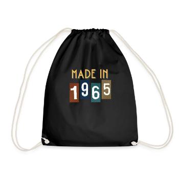 1965 Gift For Birthday Year of Birth - Drawstring Bag - black - Front