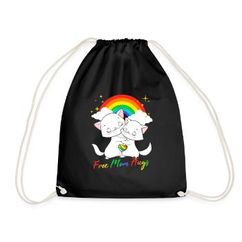 Kostenlose Mama-Umarmungen | Katzen | LGBT-| Pride-Monat - Turnbeutel - Schwarz - Vorne