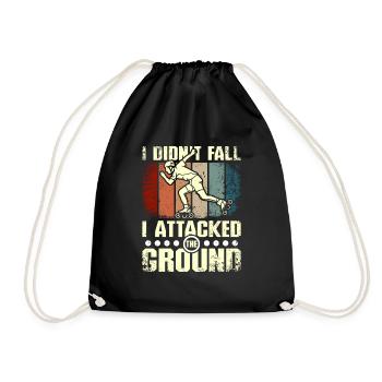 I didn't fall I attacked the ground rollerblade - Drawstring Bag - black - Front