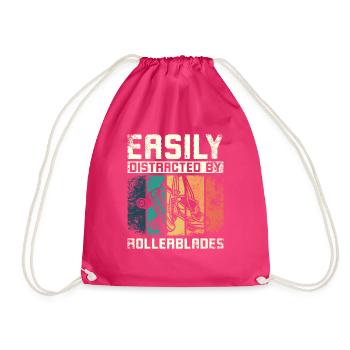 Facilement distrait par les patins à roues alignées - Sac de sport léger - fuchsia - Devant